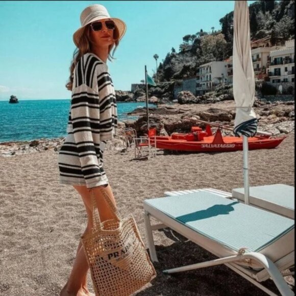 Zara 2 Piece Rustic Cropped Sweaters + Shorts Set Ecru Black Blogger Fav Medium - Picture 15 of 15